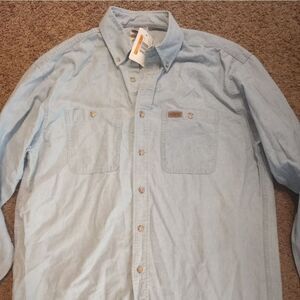 Vintage Carhartt mens button down long sleeve denim shirt